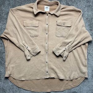 Women’s long sleeve Aerie waffle knit button up